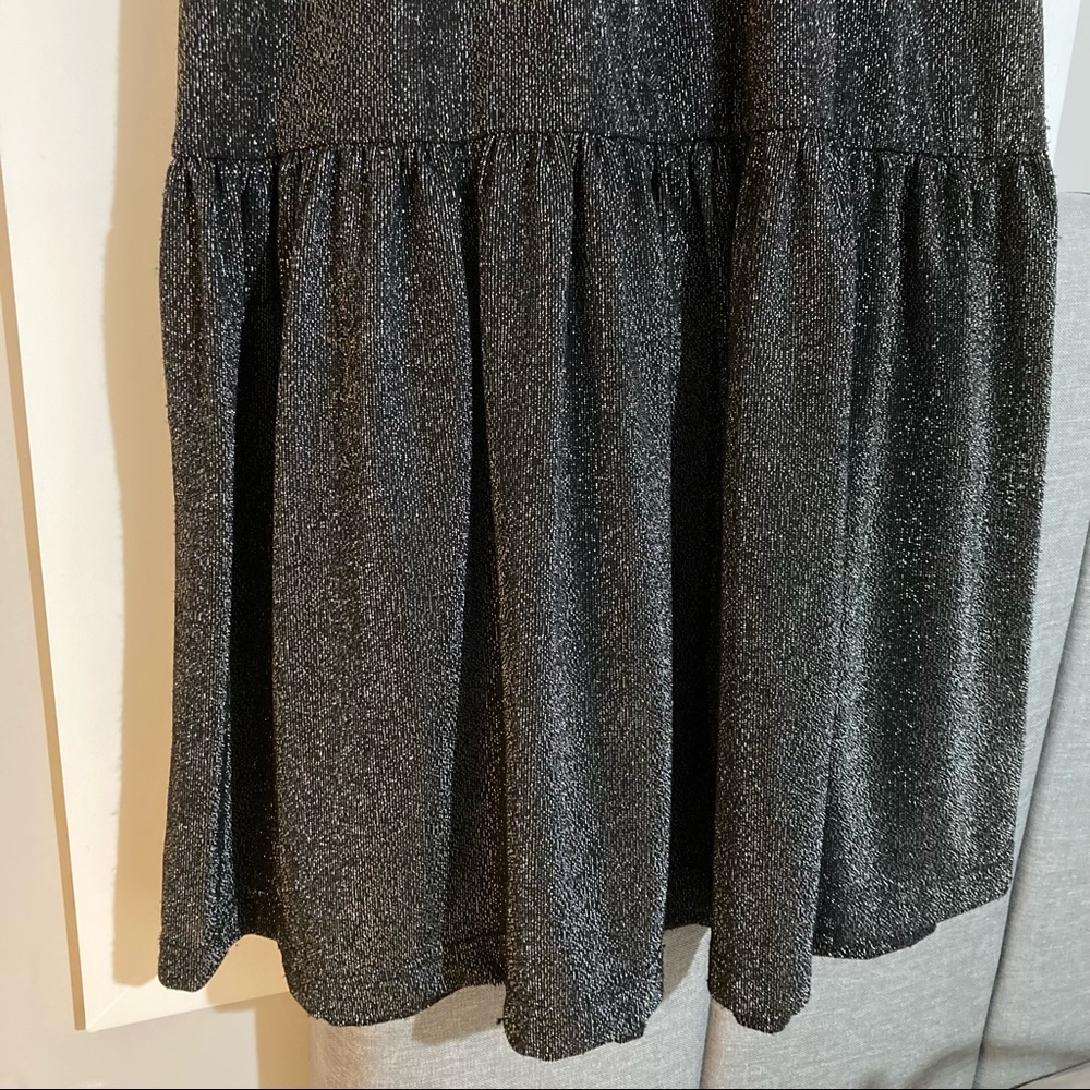 Shimmery black and silver long sleeve midi dress - Picture 10 of 15